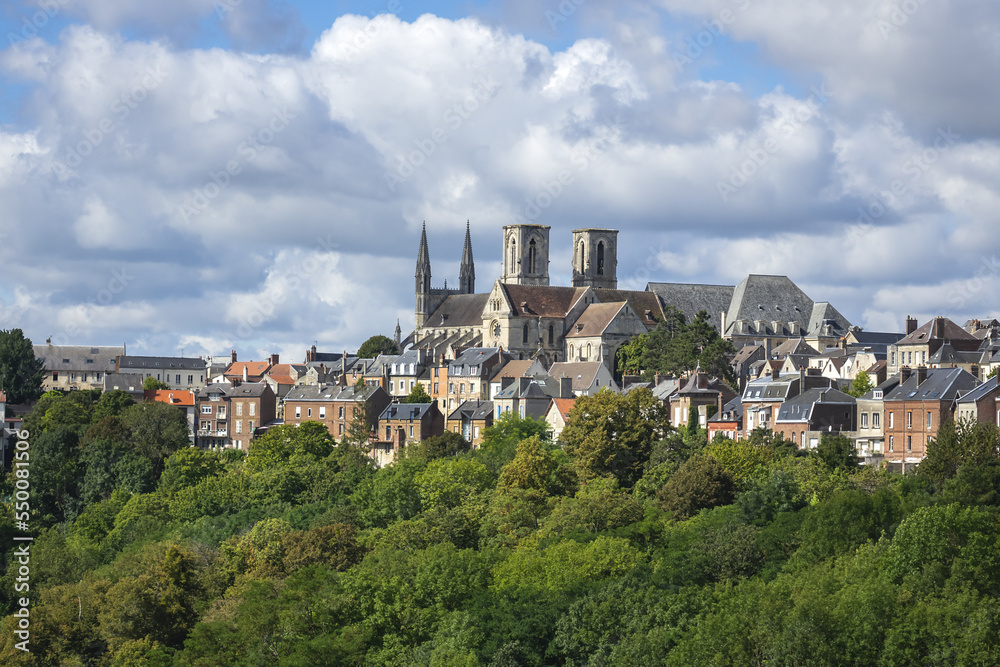 Picturesque view of the medieval city of Laon. Laon, Aisne, France.