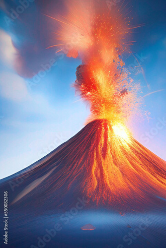 Canvas Print Erupting volcano