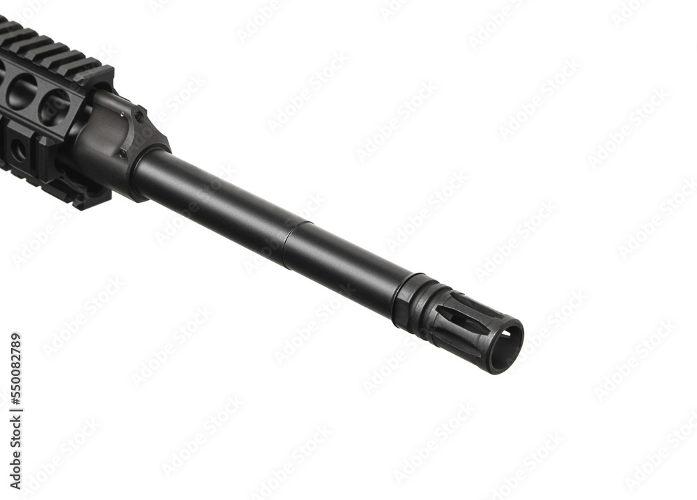 Modern automatic rifle isolated on white background. Weapons for police, special forces and the army. Automatic carbine. Assault rifle on white. Modern automatic rifle isolated on white background. Weapons for police, special forces and the army. Automatic carbine. Assault rifle on white.