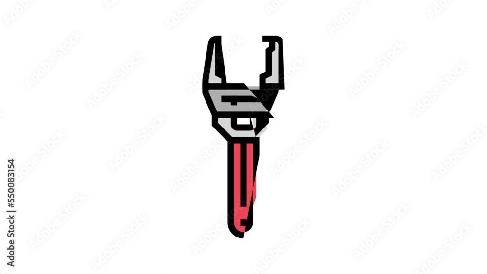 plumbers wrench tool color icon animation plumbers wrench tool color icon animation