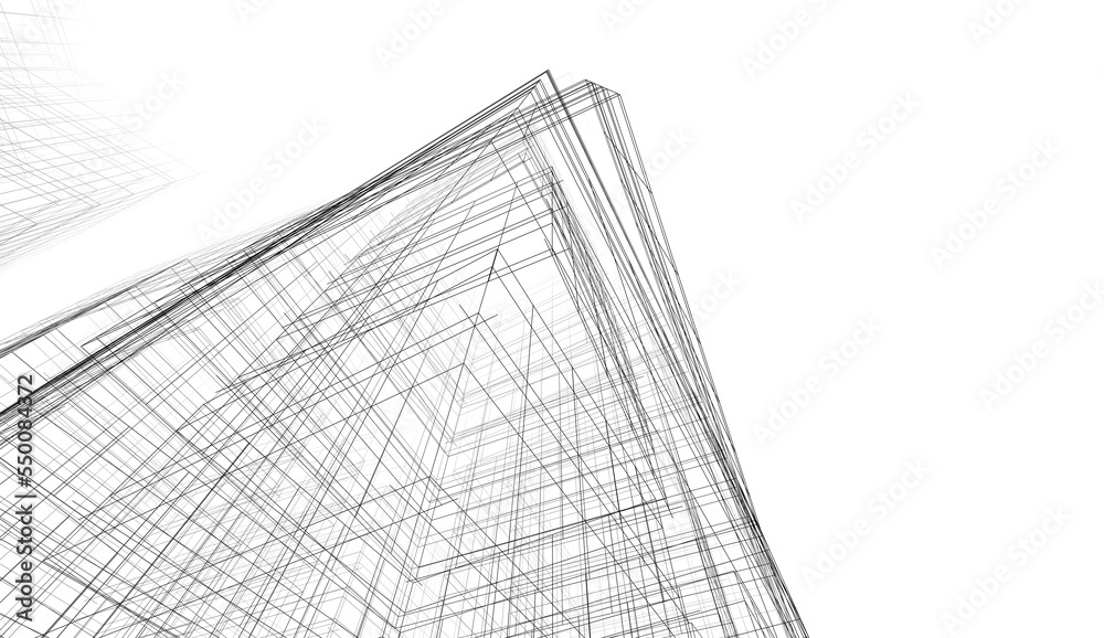 sketch of a modern building