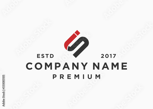 letter initial si or is logo design vector illustration template