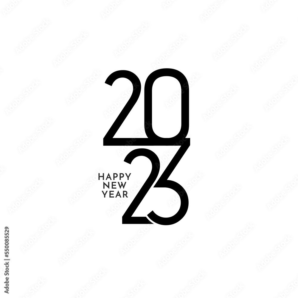 Happy New year 2023 text modern elegant design background