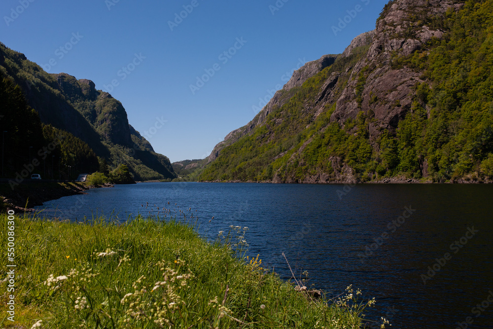 View at Hovsvatnet lake Norway in a summer day View at Hovsvatnet lake Norway in a summer day