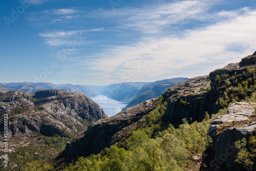 View at Lysefjord from Preikestolen Norway