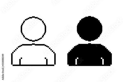 Human icon pixel art style. Vector illustration