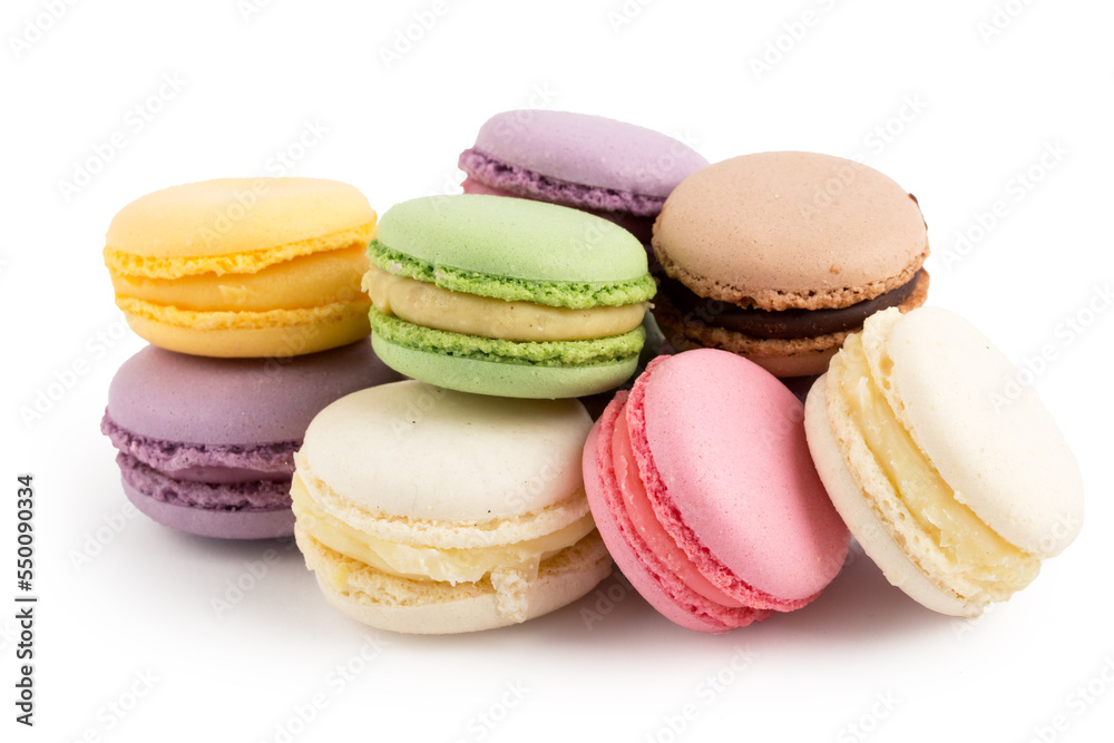 Macaroons isolated on white background with clipping path Macaroons isolated on white background with clipping path
