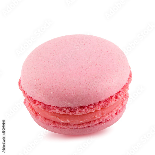 Pink macaroon isolated on white background