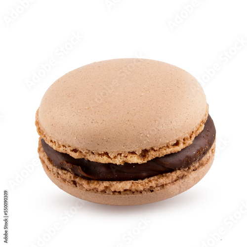 Brown macaroon isolated on white background