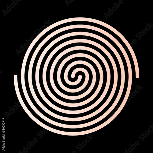 Pastel gradient decorative spiral. Vector illustration.