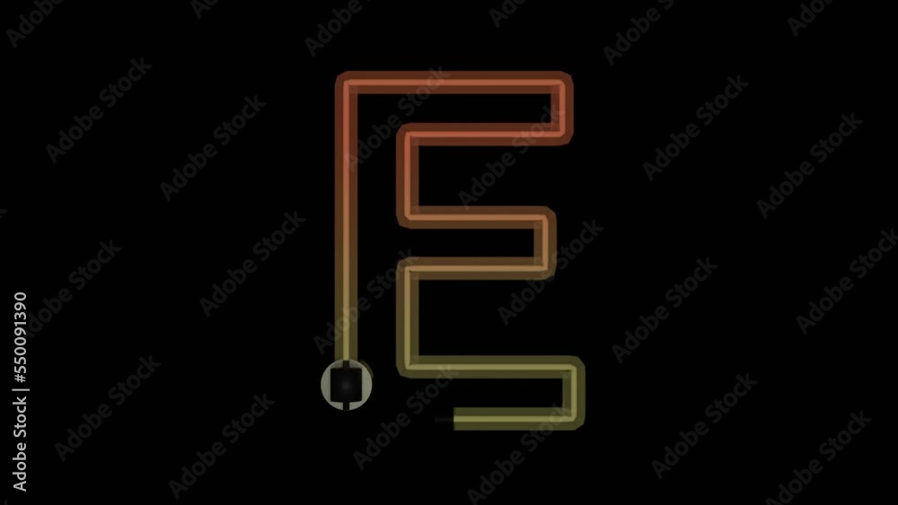 Animated Neon Flickering Font - Letter E Animated Neon Flickering Font - Letter E