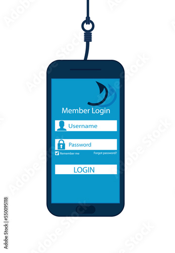 Internet Phishing, Account Hacking Attempt During Online Payment - Hacker Activity, Data Theft, Hacked, Stolen Login Credentials, Password, Credit Card Data - Cyber Crime and Security Vector Concept
