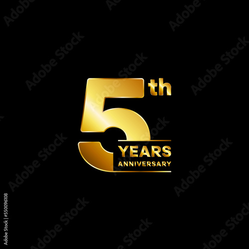 5th Anniversary. Anniversary Celebration Logo design, Logo Vector Illustration