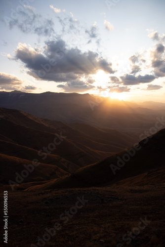 sunset in the mountains