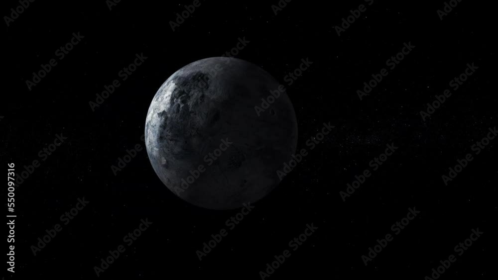 Eris fictional 3d planet moving zoom in on space Eris fictional 3d planet moving zoom in on space