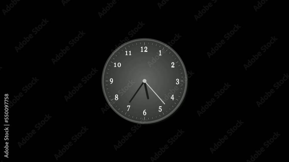 Fast motion analog clock isolated black background Fast motion analog clock isolated black background