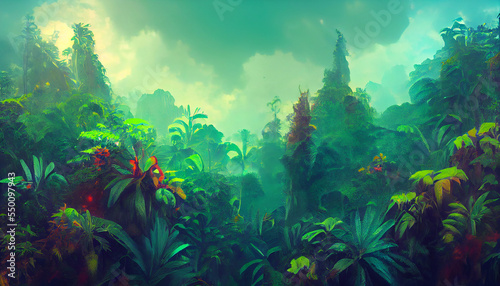 Tropical jungles of South Western Asia. Nature wallpaper  background.