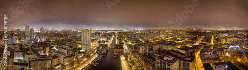 Fototapeta Naklejka Na Ścianę i Meble -  Paris Aerial 19 Arr night shot Pamorama