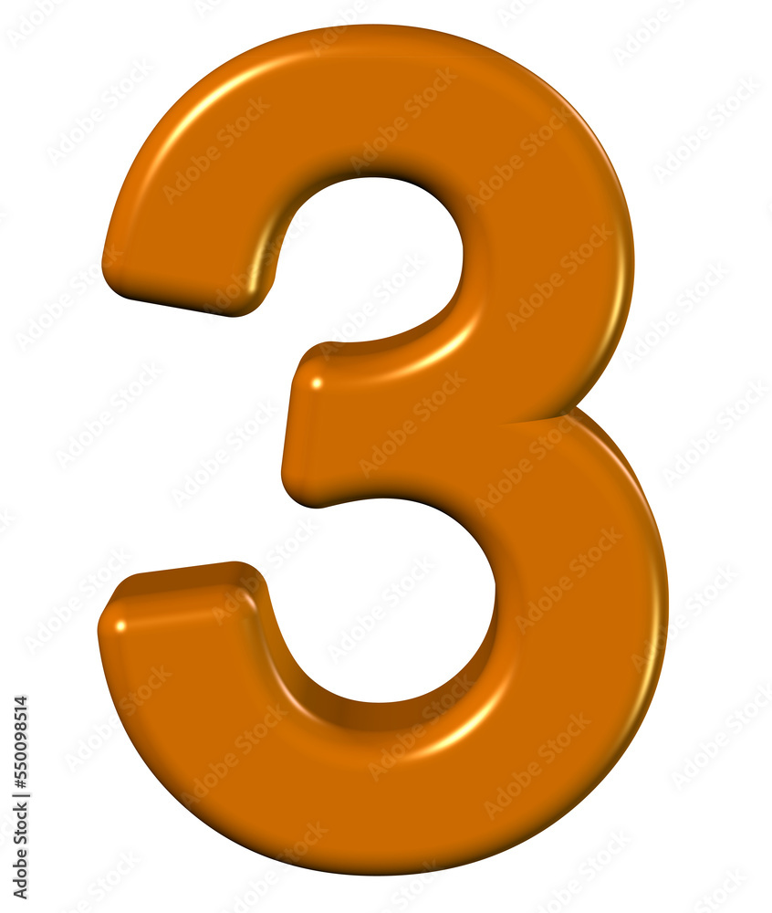 3d golden font number 3 3d golden font number 3