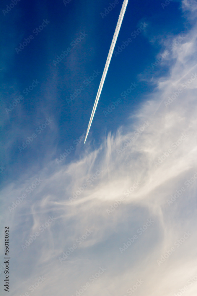 clouds on the background of flying aircraft clouds on the background of flying aircraft