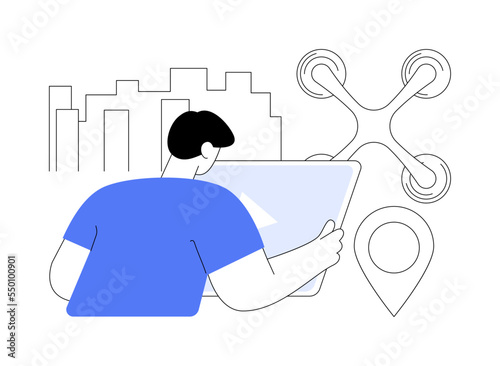 Aerial videography abstract concept vector illustration.