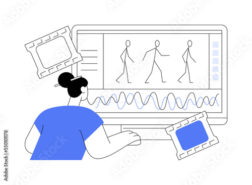 Computer animation abstract concept vector illustration.