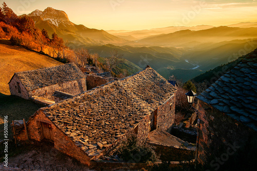 Tella is the capital, in the Sobrarbe province of Huesca, Aragon, Spain town of Tella-Sin. photo