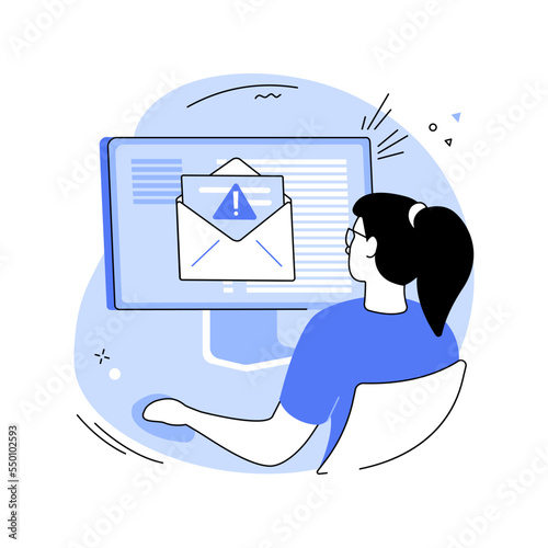Malicious attachments isolated cartoon vector illustrations.