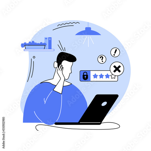 Wrong password isolated cartoon vector illustrations.