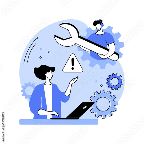 Troubleshooting isolated cartoon vector illustrations.