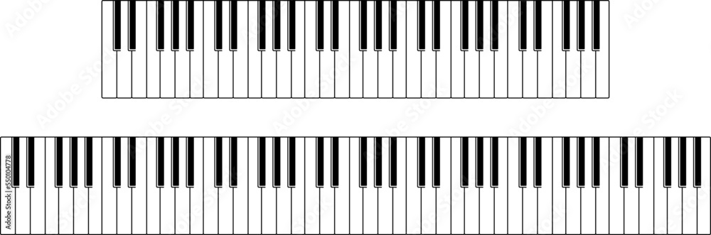 Piano keys. Musical instrument keyboard. Vector illustration. Piano keys. Musical instrument keyboard. Vector illustration.