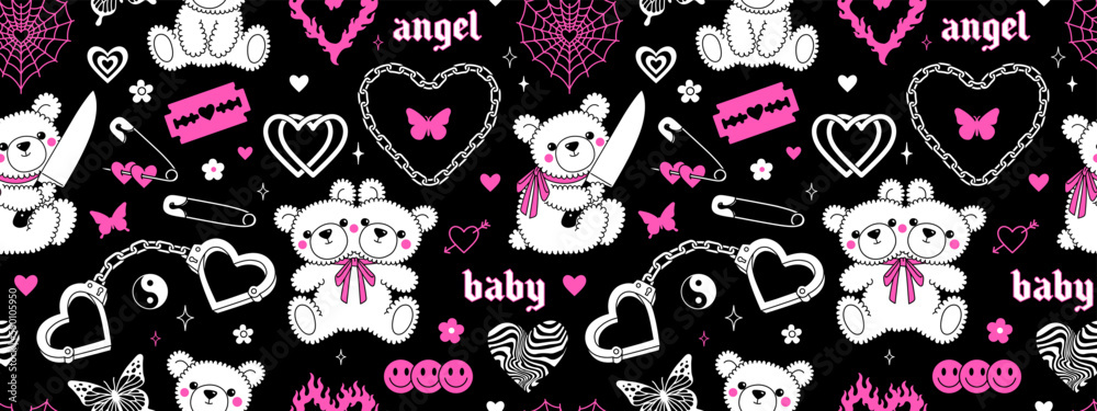 HEART Aesthetic Wallpaper Y2K Trendy Desktop Wallpaper 