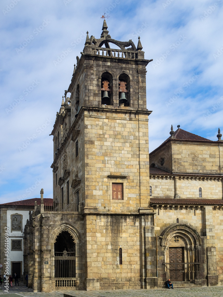 Braga Cathedral façade and side doorway