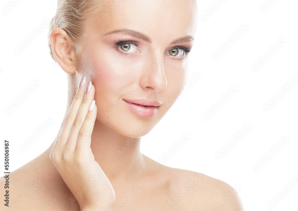 Beauty portrait of young, attractive and healthy woman. Natural female face. Beauty portrait of young, attractive and healthy woman. Natural female face.
