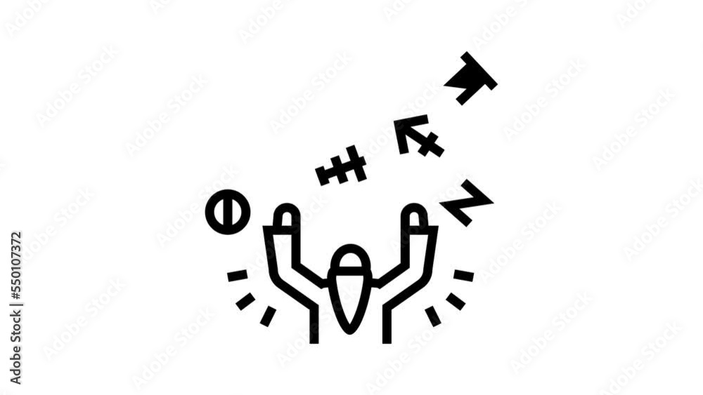 witchcraft magic line icon animation witchcraft magic line icon animation
