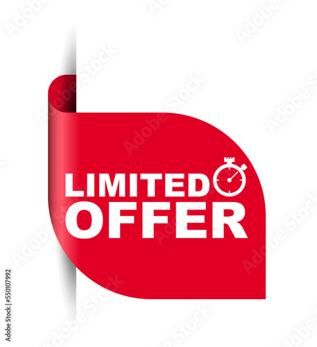 red vector illustration banner limited offer
