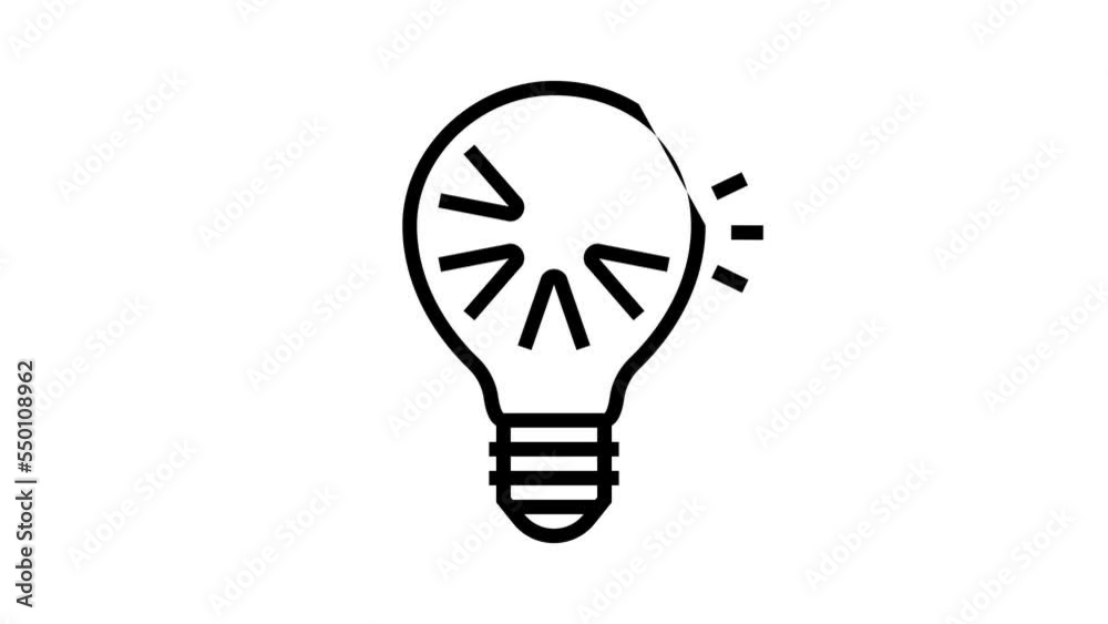 shine light bulb line icon animation shine light bulb line icon animation