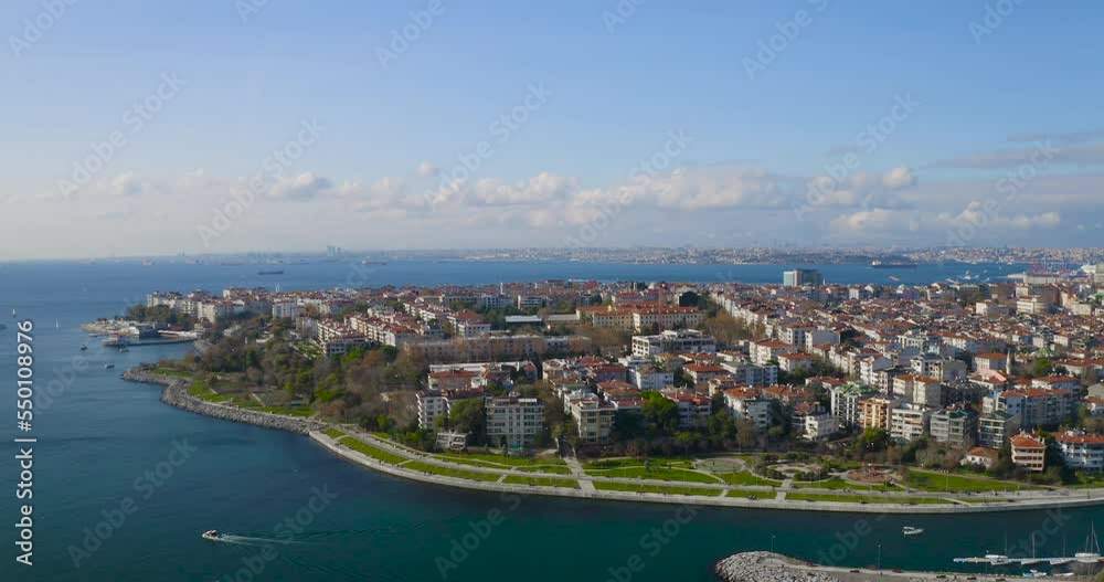 Aerial view from Moda Yogurtcu Park neighborhoods of Kadikoy, a large, populous, and cosmopolitan district in the Asian side of Istanbul, Turkey. Aerial view from Moda Yogurtcu Park neighborhoods of Kadikoy, a large, populous, and cosmopolitan district in the Asian side of Istanbul, Turkey.