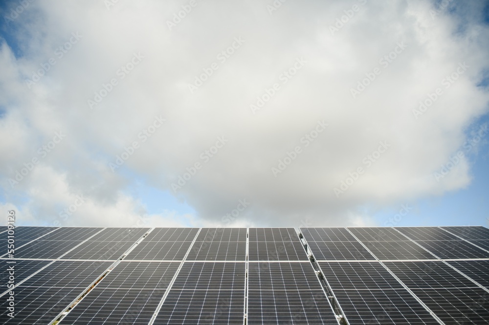 Solar Panels Against The Deep Blue Sky Solar Panels Against The Deep Blue Sky
