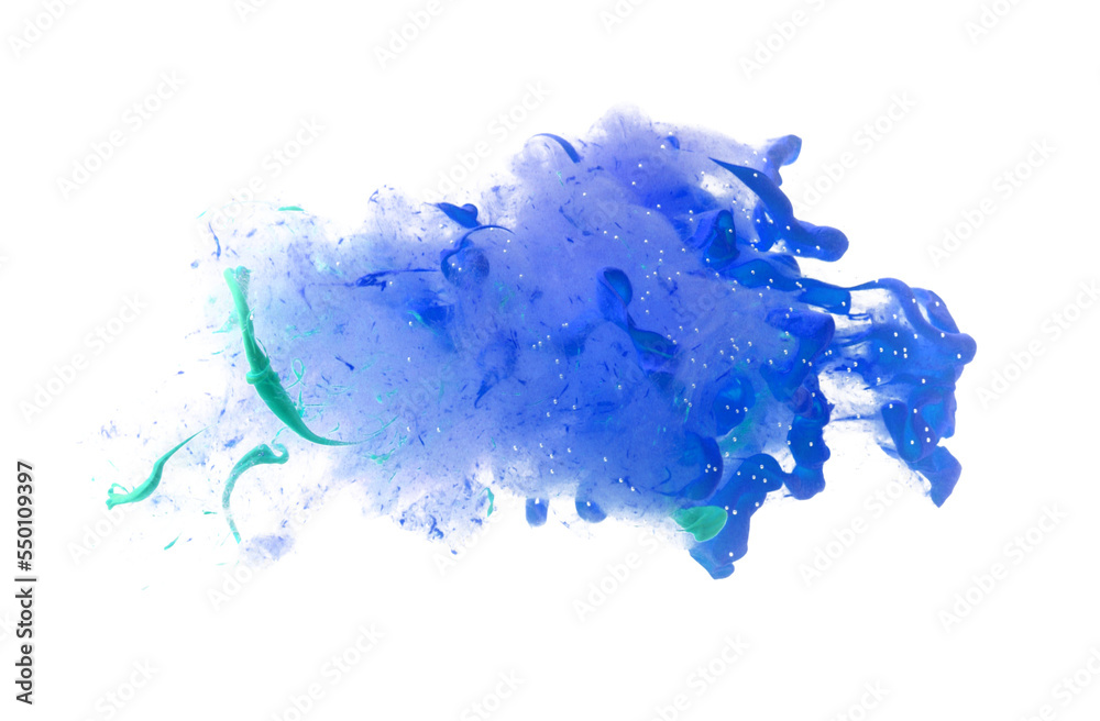 PNG Abstract Smoke blue colors bang splash on transparent backgrownd. Ink blot.