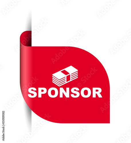 red vector illustration banner sponsor