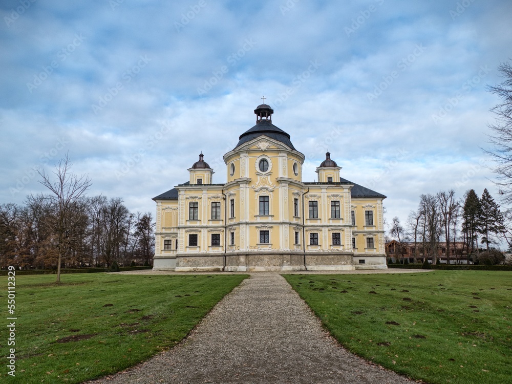 historical moravian silesian chateau with garden