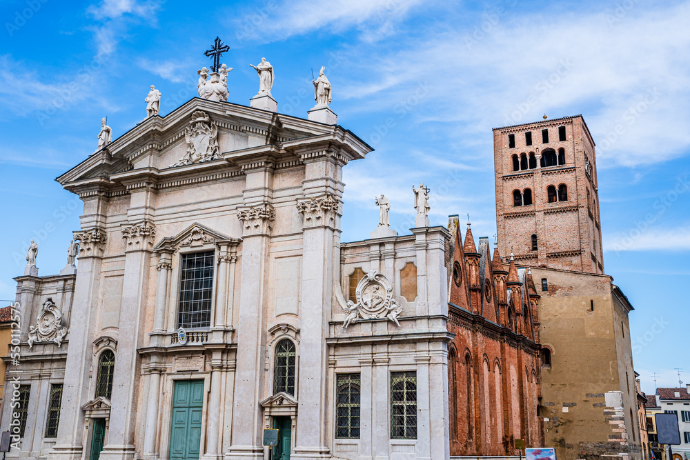 Mantua, Lombardy, Italy: Facade of the baroque Cathedral of Mantua; Cathedral of Saint Peter