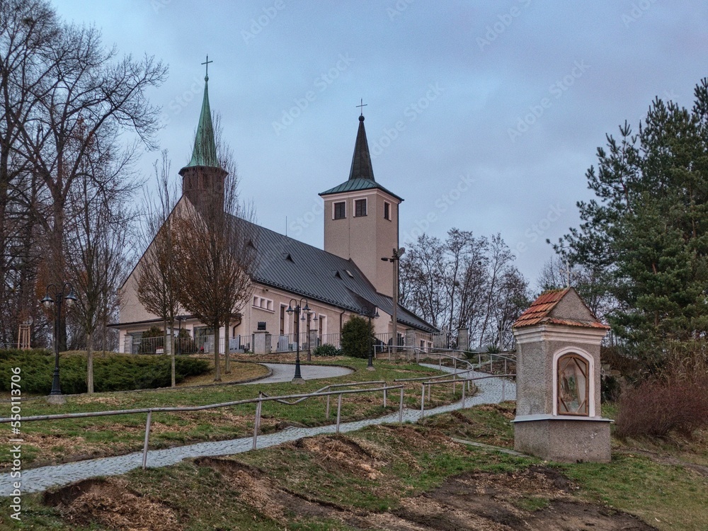 historical czech christian church in a countryside