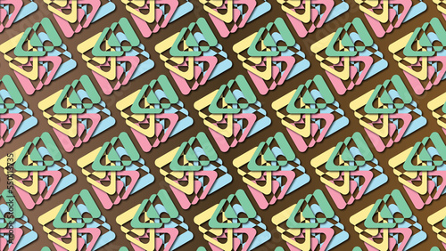Ice cream palette colored geometrical pattern background with decorative ornamental bright illustrations / Desktop, wallpaper, texture, decoration