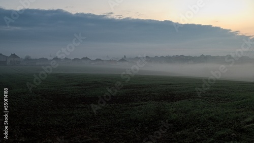 misty morning in a czech countryside landscape