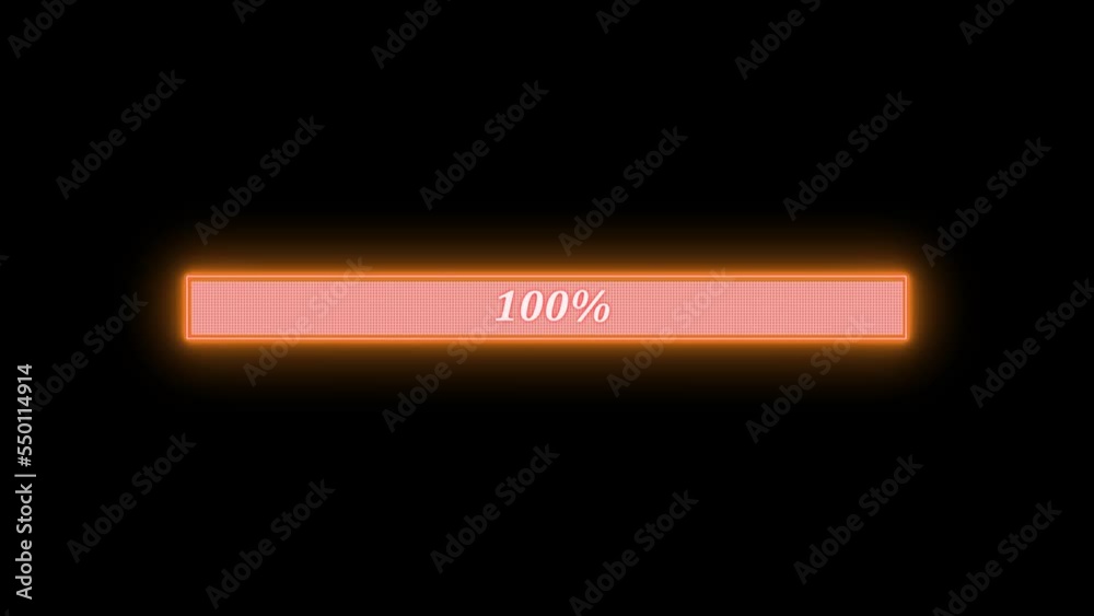 Orange neon waiting loading bar animated Orange neon waiting loading bar animated