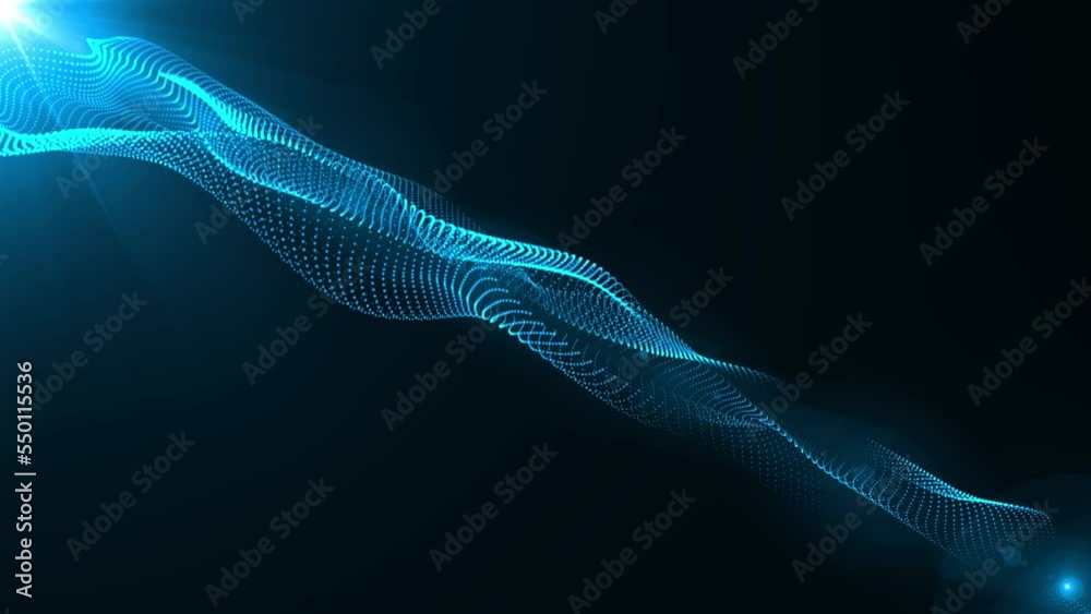 Offset trapcode shape. Glowing particles of light. Background, 3d rendering.