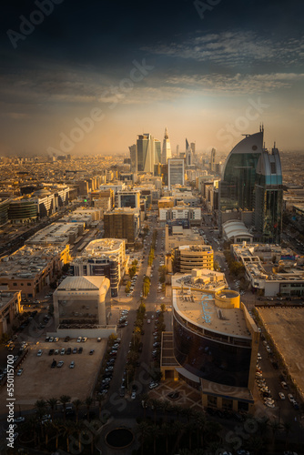 Sunset Sky View Above Riyadh, Saudi Arabia