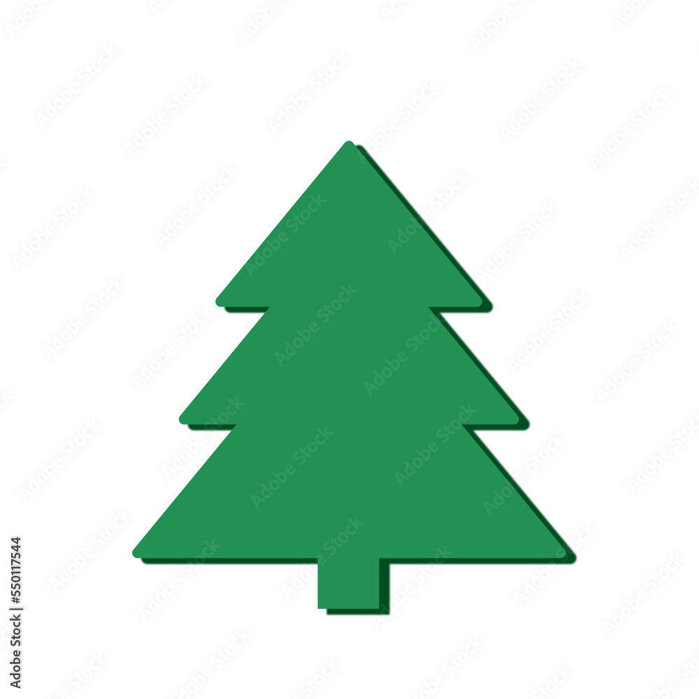 green christmas tree illustration isolated on transparent background. Design element for printing on clothes, paper, in children's books, conference. Christmas.